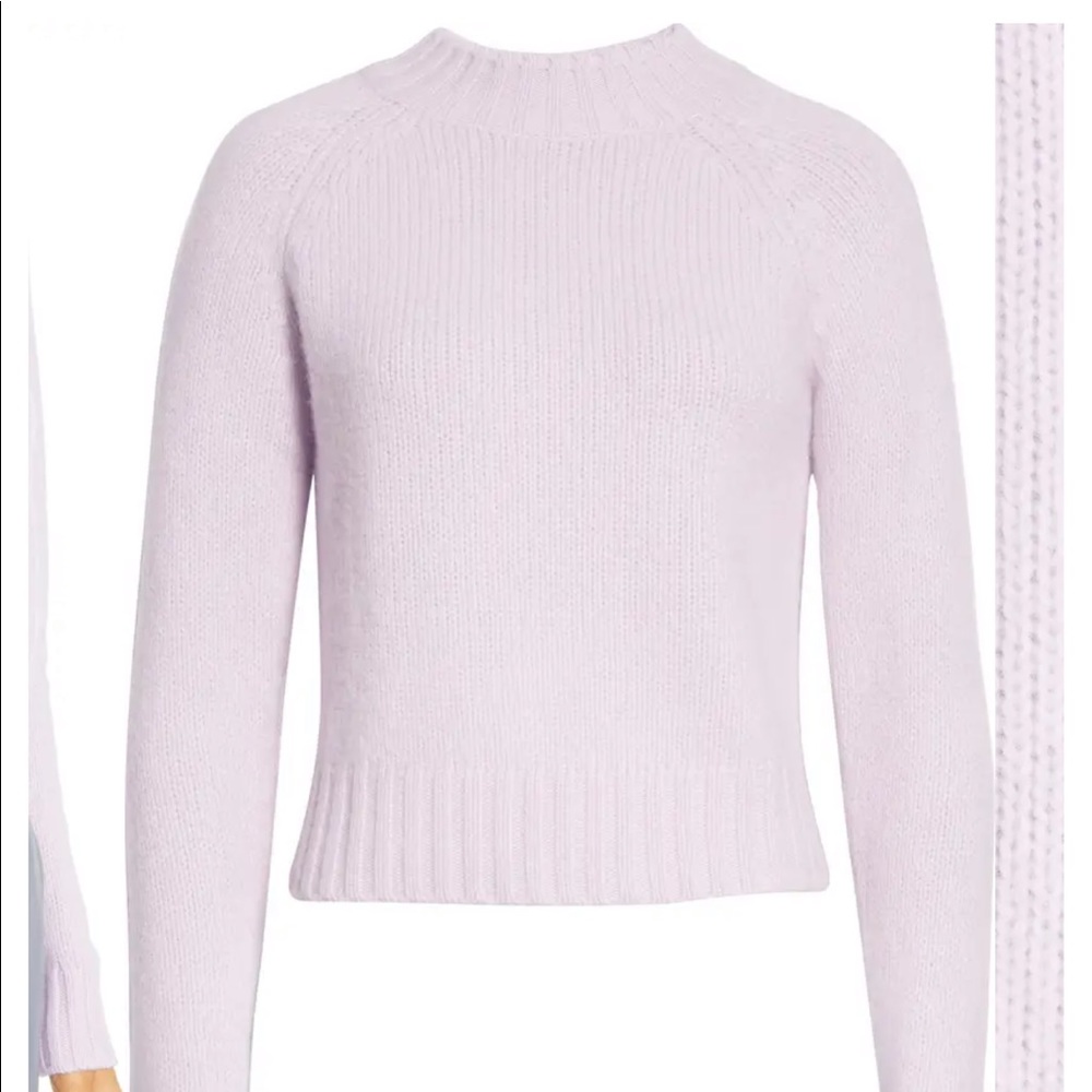 VINCE Shrunken Mock Neck Cashmere Sweater
